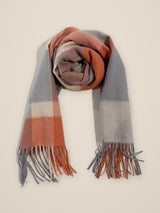 100% Australian Wool Plaid Scarf, 170 x 32 cm – Check Pink, Check Orange or Check Beige - Made in Australia