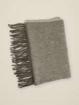 100% Australian Wool Scarf in Solid Taupe Grey with Fringe, 180 x 32 cm - Made in Australia