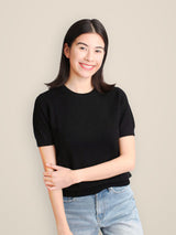 Cashmere & Silk Round Neck Short Sleeves