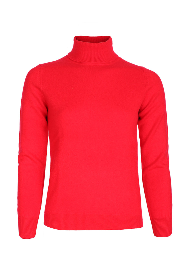 100% Mongolian Cashmere Polo Neck Sweater - Cashmere & Silk