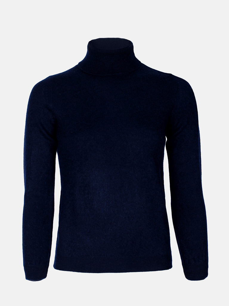 100% Mongolian Cashmere Polo Neck Sweater - Cashmere & Silk