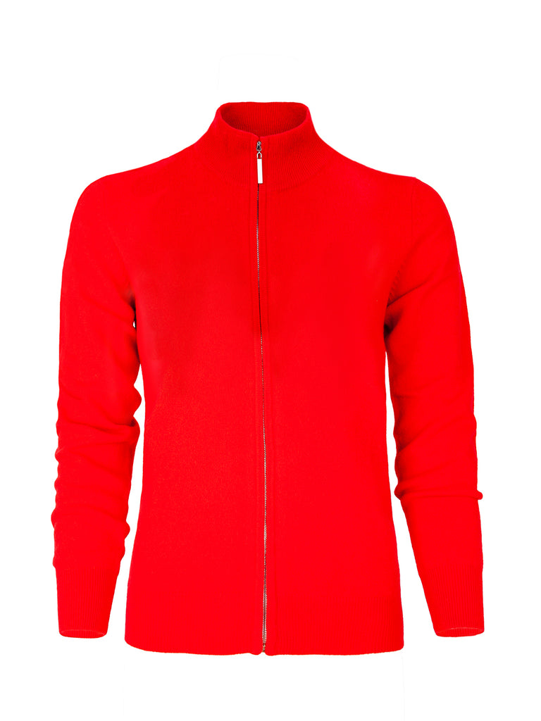 100% Mongolian Cashmere Zip Cardigan - Cashmere & Silk