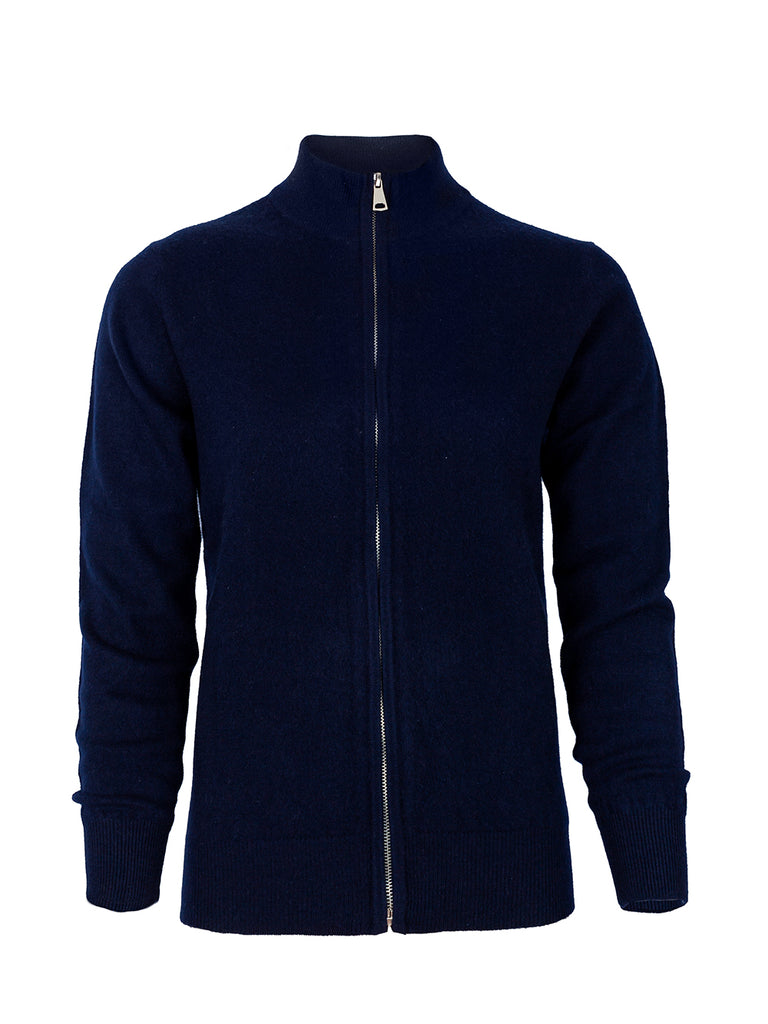 100% Mongolian Cashmere Zip Cardigan - Cashmere & Silk