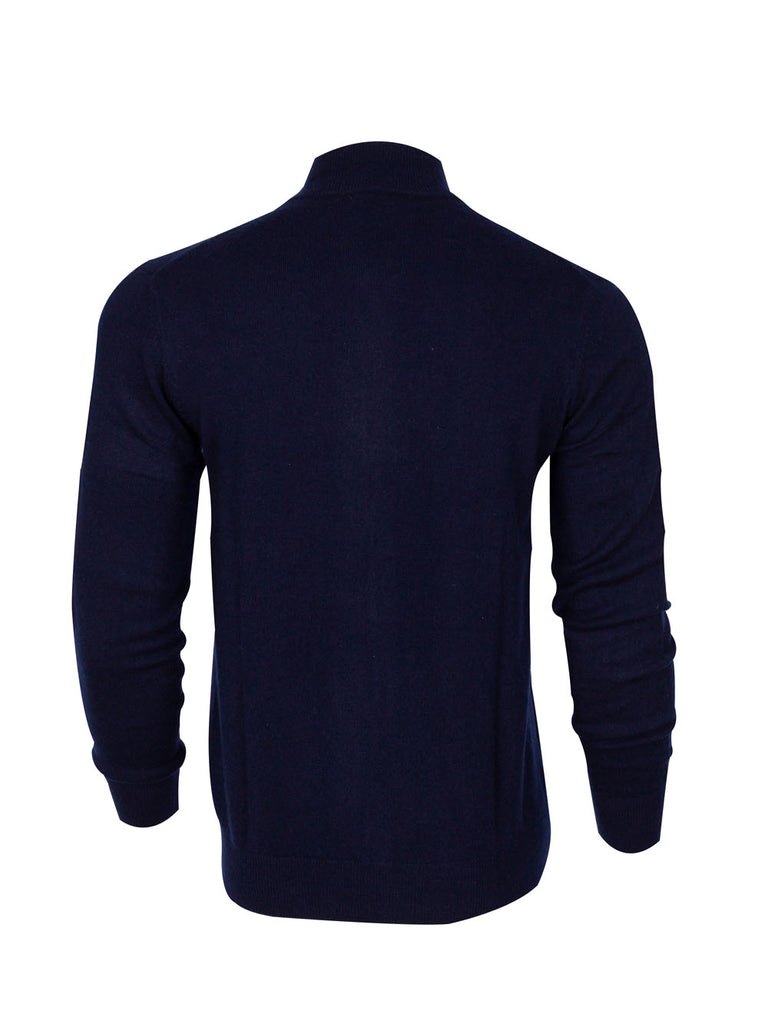 Men's 100% Mongolian Cashmere  Zip Cardigan - Cashmere & Silk