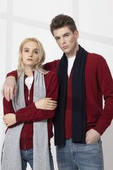Men's 100% Mongolian Cashmere Scarf, 160 x 33 cm – Black, Navy, Grey, Light Grey, Cream or Red